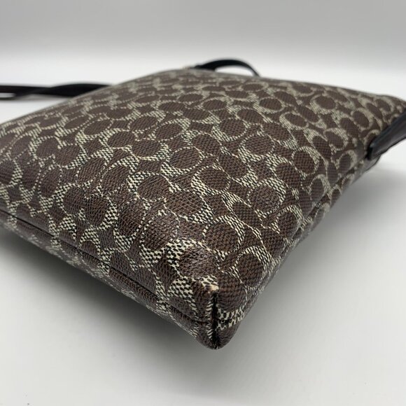 Coach Signature NS Brown Coated Canvas Swingpack Crossbody Bag F1405-52400 - Picture 9 of 12